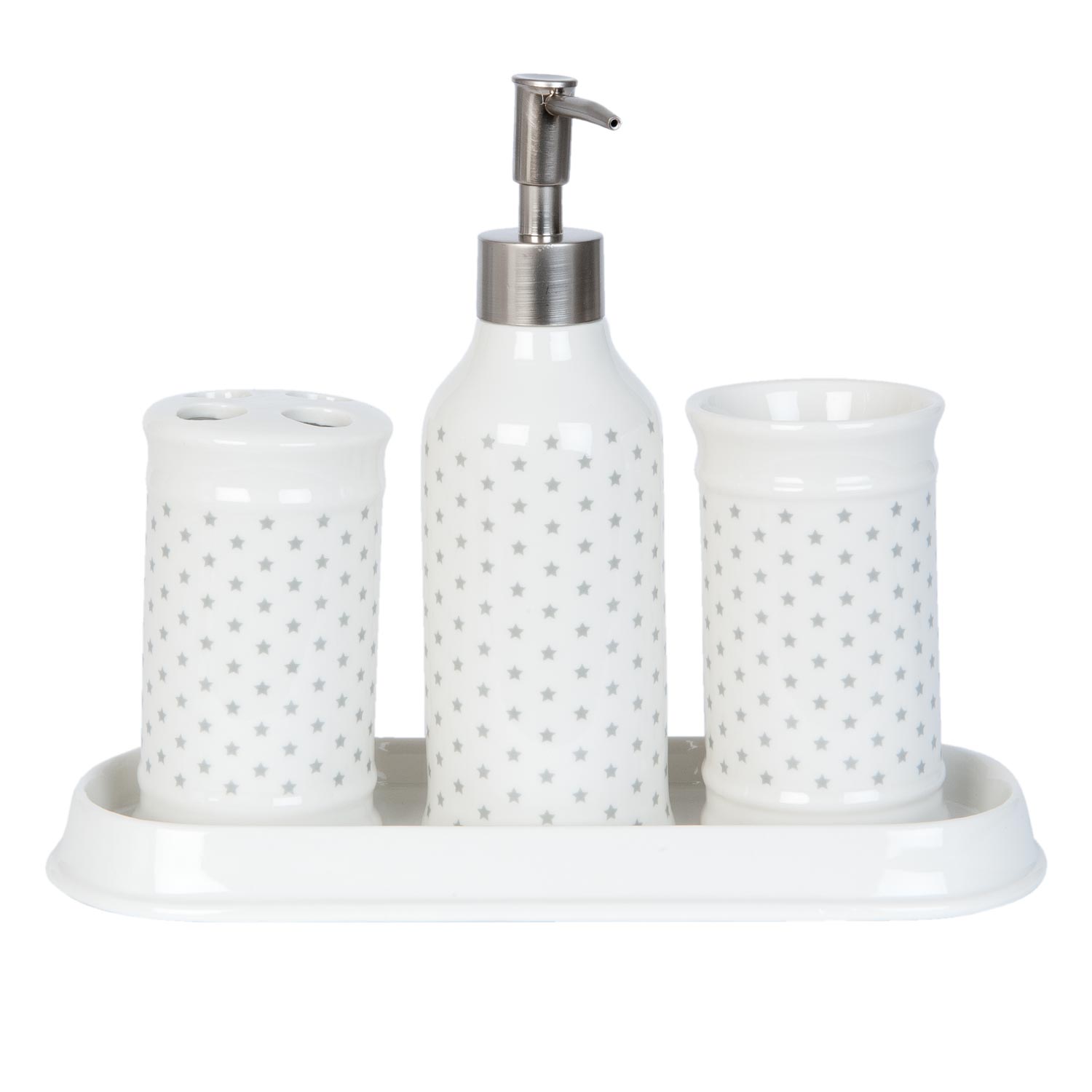 Badset Weiß Kleine Sterne Clayre & Eef Keramik Badset Weiß Kleine Sterne Clayre & Eef Keramik von Clayre & Eef