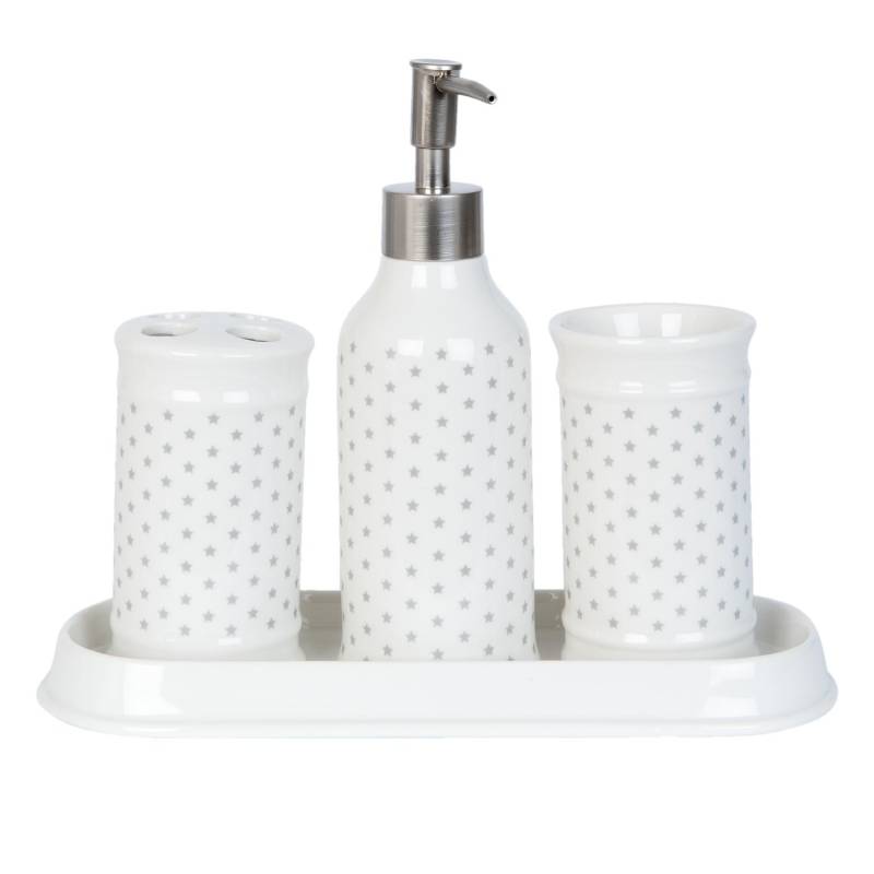 Badset Weiß Kleine Sterne Clayre & Eef Keramik von Clayre &amp; Eef