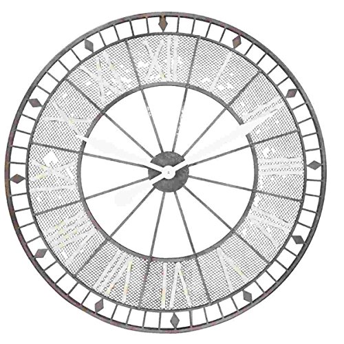 Clayre & Eef 5KL0067 Uhr Gross Landhausstil Küche/Wohnzimmer Ø 85 * 5 cm / 1xAA Wanduhr von Clayre & Eef