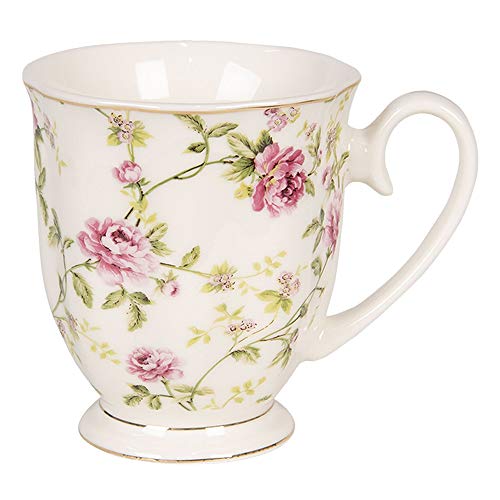 Clayre & Eef 6CE0838 Becher 11x8x9 cm Kaffeetasse Teetasse Vintage von Clayre & Eef