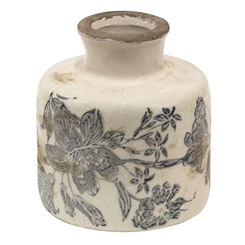 Clayre & Eef 6CE1449XS Deko Vase Grau, Beige Ø 9x10 cm von Clayre & Eef