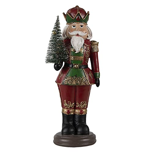 Clayre & Eef 6PR4745 Weihnachtsdeko Standbild Nussknacker Rot 13x10x32 cm von Clayre & Eef