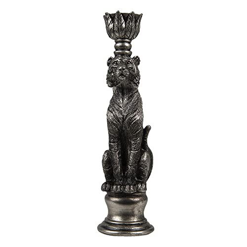 Clayre & Eef 6PR4767 Kerzenständer Tiger Silberfarbig 8x7x25 cm von Clayre & Eef