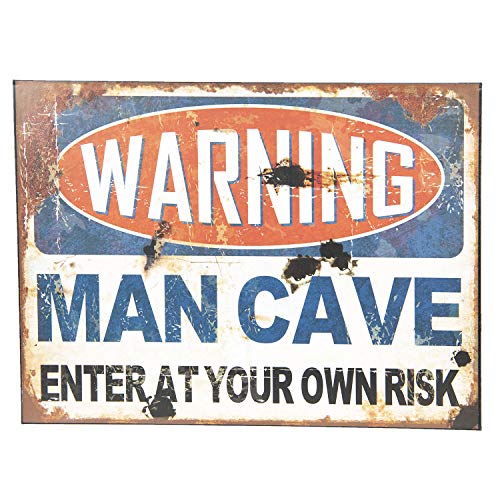 Clayre & Eef 6Y3085 Textschild Warning Man Cave Enter at Your Own Risk Ca. 30 x 40 cm von Clayre & Eef