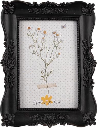 Clayre & Eef Bilderrahmen 10x15 cm Schwarz Kunststoff Glas Fotorahmen von Clayre & Eef