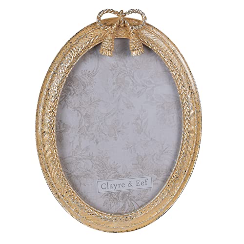 Clayre & Eef Bilderrahmen 13x18 cm Goldfarbig Kunststoff Oval Fotorahmen von Clayre & Eef