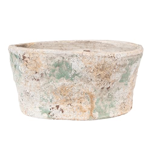 Clayre & Eef Blumentopf 22x13x11 cm Beige Grün Terrakotta von Clayre & Eef