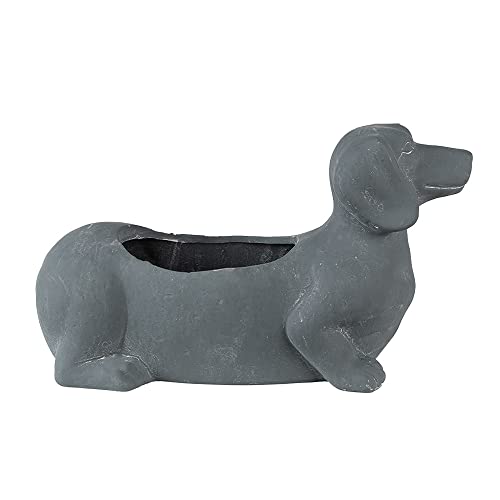 Clayre & Eef Blumentopf Indoor Hund 30x12x16 cm Grau Stein von Clayre & Eef