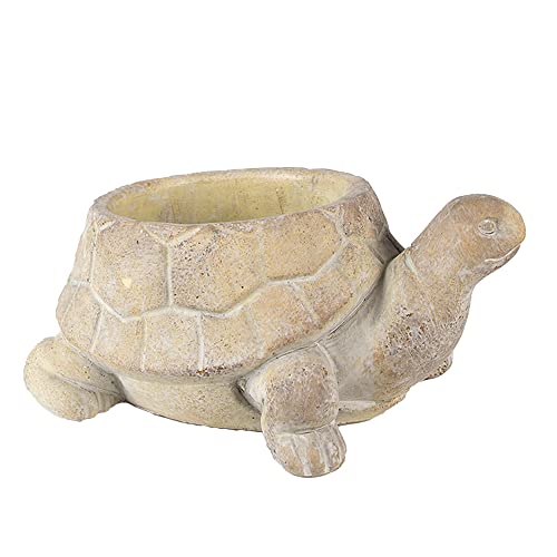 Clayre & Eef Blumentopf Indoor Schildkröte 22x16x10 cm Beige Stein von Clayre & Eef