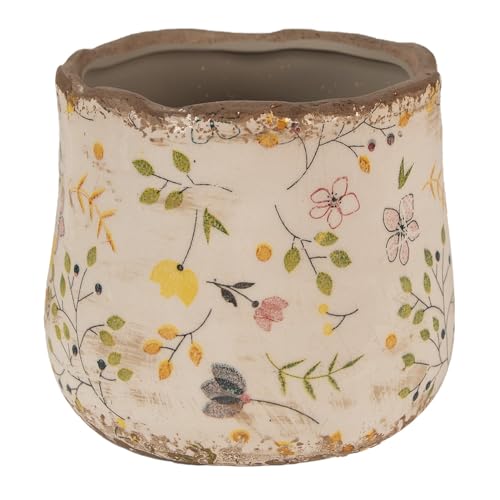 Clayre & Eef Blumentopf Ø 11x10 cm Beige Gelb Keramik Blumen Innenblumentopf Clayre & Eef Blumentopf Ø 11x10 cm Beige Gelb Keramik Blumen Innenblumentopf von Clayre & Eef