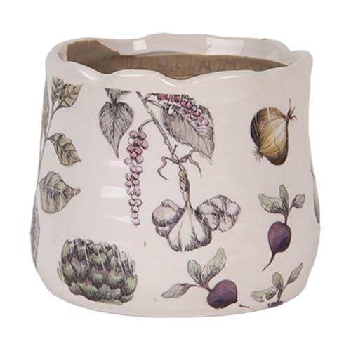 Clayre & Eef Blumentopf Ø 11x10 cm Beige Keramik Gemüse von Clayre & Eef