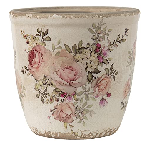 Clayre & Eef Blumentopf Ø 11x10 cm Rosa Beige Keramik Rund Blumen Innenblumentopf Clayre & Eef Blumentopf Ø 11x10 cm Rosa Beige Keramik Rund Blumen Innenblumentopf von Clayre & Eef