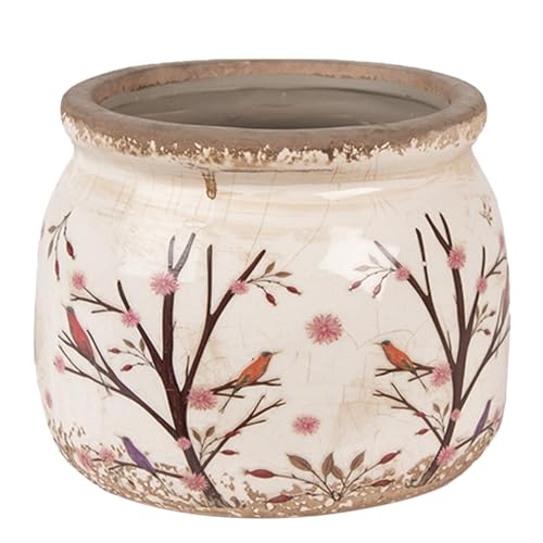 Clayre & Eef Blumentopf Ø 12x10 cm Beige Braun Keramik Zweigen Innenblumentopf Clayre & Eef Blumentopf Ø 12x10 cm Beige Braun Keramik Zweigen Innenblumentopf von Clayre & Eef