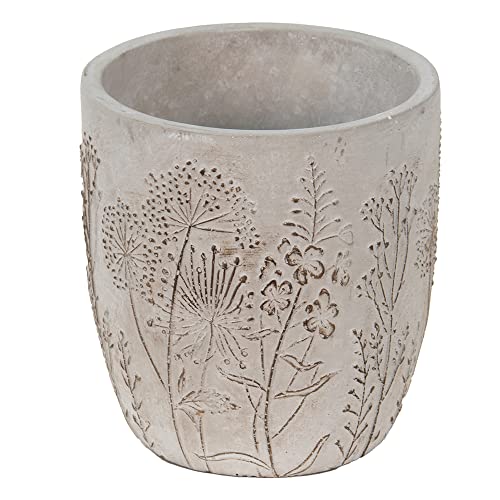 Clayre & Eef Blumentopf Ø 13x14 cm Grau Beige Stein Blumen Innenblumentopf von Clayre & Eef