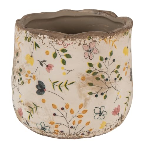 Clayre & Eef Blumentopf Ø 14x12 cm Beige Gelb Keramik Blumen Innenblumentopf Clayre & Eef Blumentopf Ø 14x12 cm Beige Gelb Keramik Blumen Innenblumentopf von Clayre & Eef