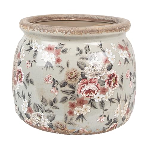 Clayre & Eef Blumentopf Ø 16x13 cm Grau Keramik Blumen Clayre & Eef Blumentopf Ø 16x13 cm Grau Keramik Blumen von Clayre & Eef