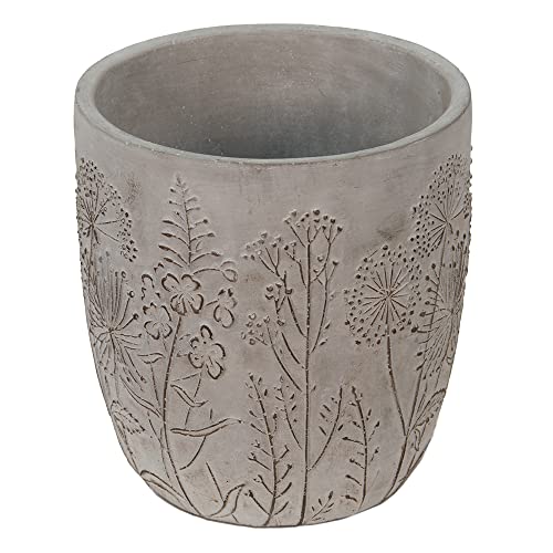 Clayre & Eef Blumentopf Ø 16x18 cm Grau Beige Stein Blumen Innenblumentopf von Clayre & Eef