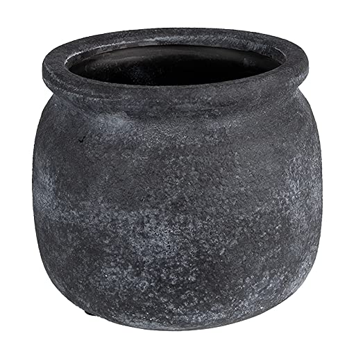 Clayre & Eef Blumentopf Ø 20x15 cm Grau Keramik Rund Innenblumentopf von Clayre & Eef