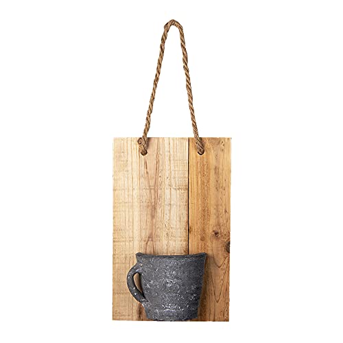 Clayre & Eef Dekoration Brotschneidebrett mit Topf braun 18x11x28 cm 6H2045 von Clayre & Eef