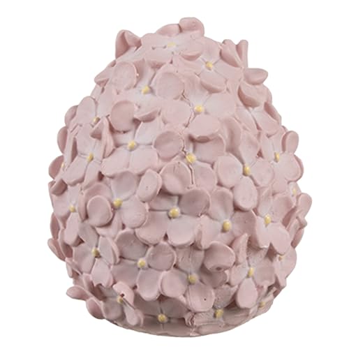 Clayre & Eef Dekorationsfigur Ei Ø 6x7 cm Rosa Kunststoff Blumen von Clayre & Eef