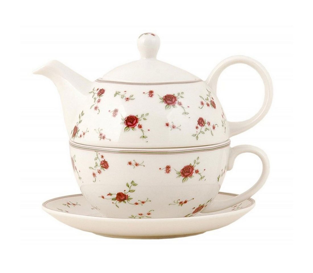 Clayre & Eef Teekanne Clayre & Eef La Petite Rose Teekanne mit Tasse Rosenmuster (0,4 l), 0,4 l von Clayre & Eef