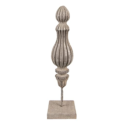 Clayre & Eef Figur 8*8*27 cm Silberfarbig Holz Wohnaccessoires Deko Accessoires von Clayre & Eef
