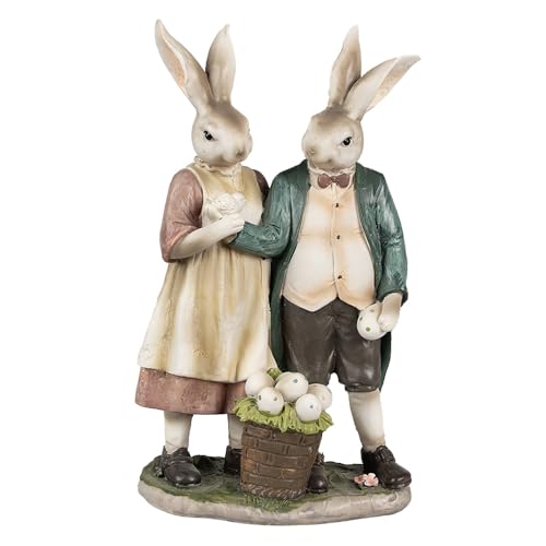 Clayre & Eef Figur Kaninchen 26 cm Braun Polyresin Osterdekoration von Clayre & Eef