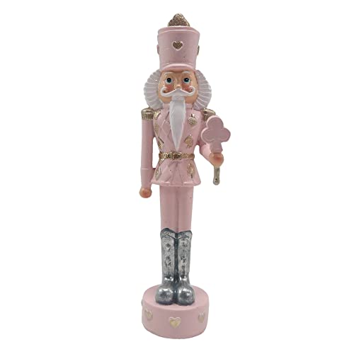 Clayre & Eef Figur Nussknacker 17 cm Rosa Weiß Polyresin Weihnachtsdekoration von Clayre & Eef