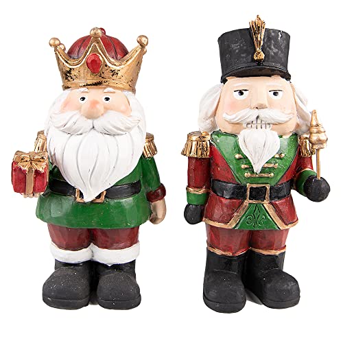 Clayre & Eef Figur Nussknacker 21 cm Rot Grün Polyresin Weihnachtsdekoration von Clayre & Eef