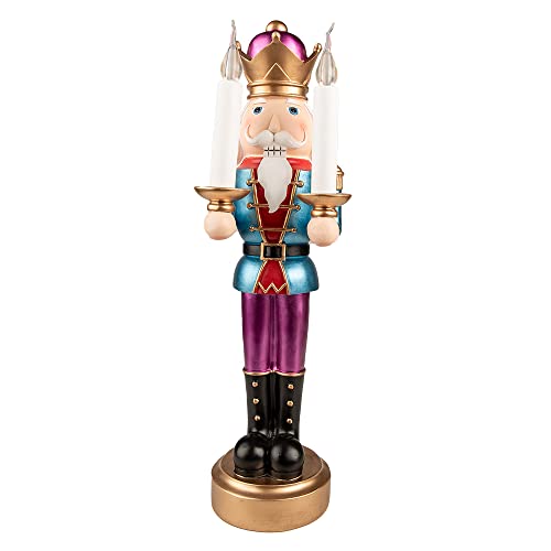 Clayre & Eef Figur Nussknacker 41 cm Blau Violett Polyresin Weihnachtsdekoration von Clayre & Eef