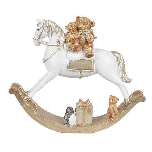Clayre & Eef Figur Schaukelpferd 15 cm Weiß Kunststoff Weihnachtsdekoration Clayre & Eef Figur Schaukelpferd 15 cm Weiß Kunststoff Weihnachtsdekoration von Clayre & Eef
