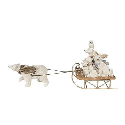 Clayre & Eef Figur Tiere 30x8x15 cm Weiß Polyresin Weihnachtsdekoration von Clayre & Eef