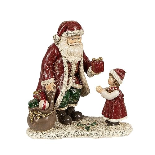 Clayre & Eef Figur Weihnachtsmann 14x9x14 cm Rot Polyresin Weihnachtsdekoration von Clayre & Eef