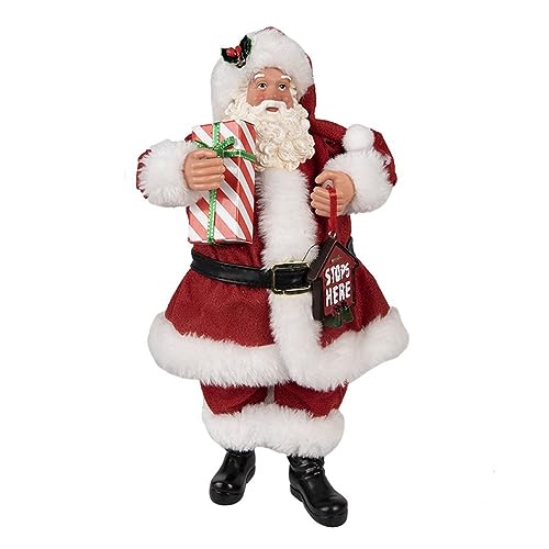 Clayre & Eef Figur Weihnachtsmann 28 cm Rot Textil auf Kunststoff Weihnachtsfigur von Clayre & Eef