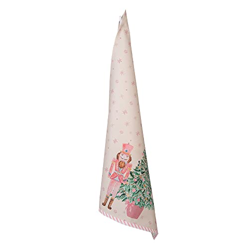 Clayre & Eef Geschirrtuch 50*70 cm Beige Rosa Baumwolle Nussknacker von Clayre & Eef