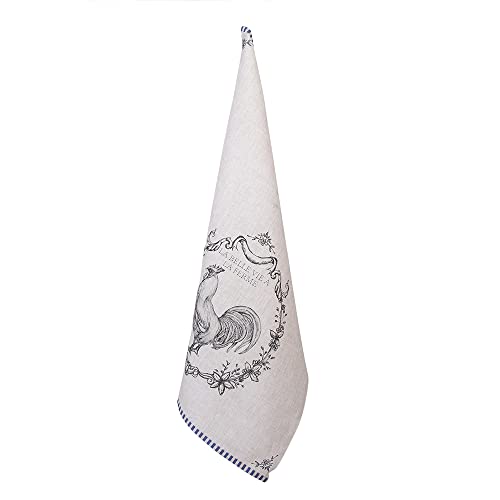 Clayre & Eef Geschirrtuch 50x70 cm Beige Baumwolle Hahn Küchentuch von Clayre & Eef