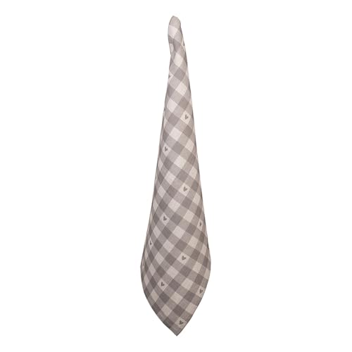 Clayre & Eef Geschirrtuch 50x70 cm Beige Grau Baumwolle Herzen von Clayre & Eef