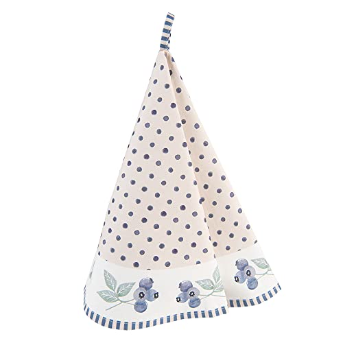 Clayre & Eef Geschirrtuch Ø 80 cm Beige Blau Baumwolle Rund Blaubeeren Küchentuch von Clayre & Eef