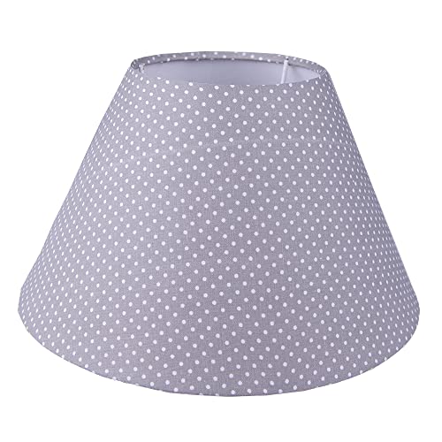 Clayre & Eef Lampenschirm Ø 23x15 cm Grau Weiß Baumwolle Synthetisch Punkte Stofflampenschirm Clayre & Eef Lampenschirm Ø 23x15 cm Grau Weiß Baumwolle Synthetisch Punkte Stofflampenschirm von Clayre & Eef