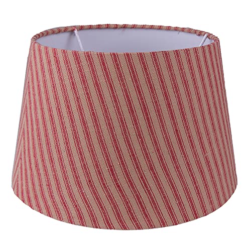 Clayre & Eef Lampenschirm Ø 26x16 cm Rot Beige Baumwolle Streifen Stofflampenschirm von Clayre & Eef