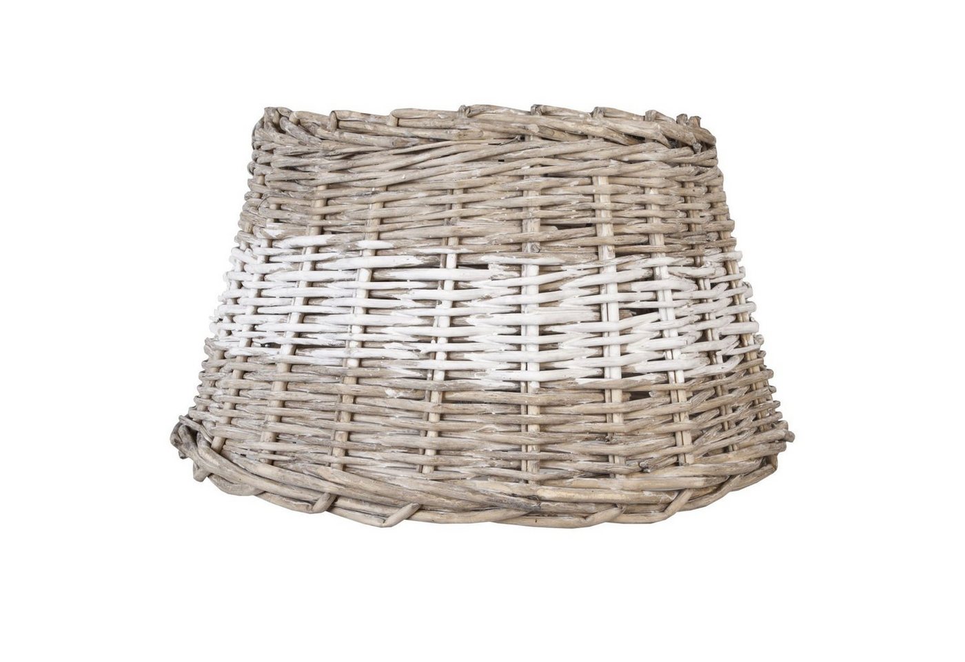 Clayre & Eef Lampenschirm Stehlampenschirm Rattan Natur Weiß Maritim 38 cm, Stehlampenschirm von Clayre & Eef