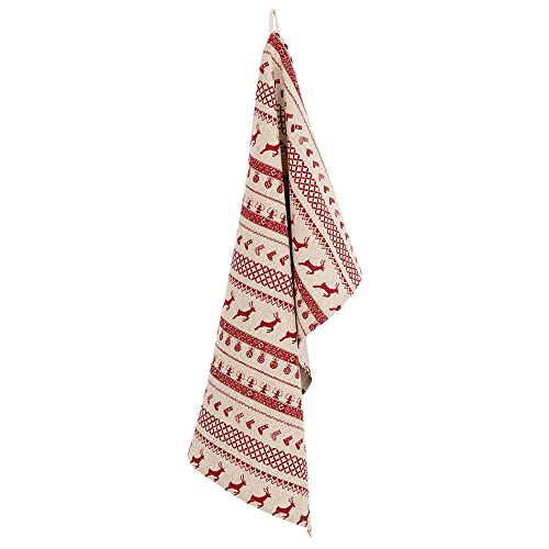Clayre & Eef NOC42C-1 Küchentuch/Geschirrtuch Hirsch Motiv 50 * 85 cm Rot/Natur Clayre & Eef NOC42C-1 Küchentuch/Geschirrtuch Hirsch Motiv 50 * 85 cm Rot/Natur von Clayre & Eef