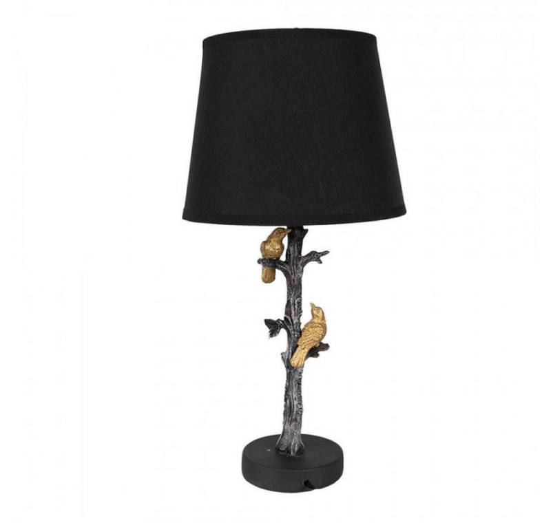 Clayre & Eef Nachttischlampe Tischlampe vintage in schwarz-gold Vögel auf Ast 45 cm von Clayre & Eef