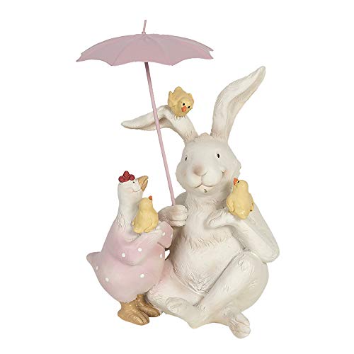 Clayre & Eef Osterhase m. Huhn Osterdeko Schirm Tischdeko 12 x H 16cm Clayre & Eef Osterhase m. Huhn Osterdeko Schirm Tischdeko 12 x H 16cm von Clayre & Eef
