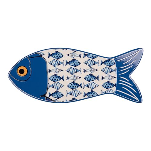 Clayre & Eef Pfannenuntersetzer Fisch 12x30 cm Blau Keramik Clayre & Eef Pfannenuntersetzer Fisch 12x30 cm Blau Keramik von Clayre & Eef