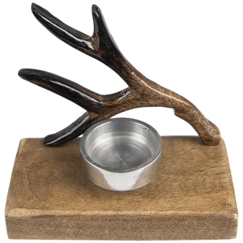 Clayre & Eef Teelichthalter 13 cm Braun Holz Geweih Halter für Teelicht Clayre & Eef Teelichthalter 13 cm Braun Holz Geweih Halter für Teelicht von Clayre & Eef