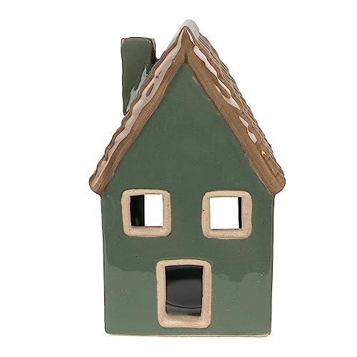 Clayre & Eef Teelichthalter Haus 15 cm Grün Porzellan Clayre & Eef Teelichthalter Haus 15 cm Grün Porzellan von Clayre & Eef