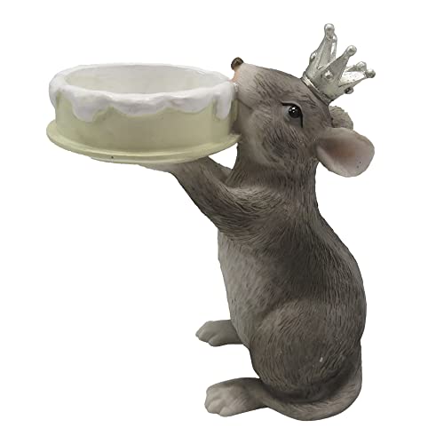 Clayre & Eef Teelichthalter Maus 12 cm Grau Kunststoff Halter für Teelicht von Clayre & Eef