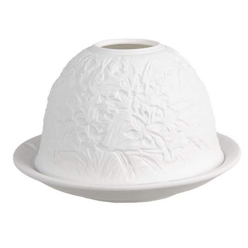 Clayre & Eef Teelichthalter Ø 12x8 cm Weiß Porzellan Blumen Clayre & Eef Teelichthalter Ø 12x8 cm Weiß Porzellan Blumen von Clayre & Eef