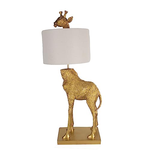 Clayre & Eef Tischlampe Giraffe 39x30x85 cm Goldfarbig Kunststoff Schreibtischlampe von Clayre & Eef